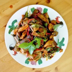 Eggplant with basil square