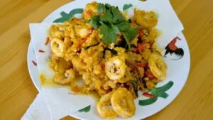 Salted egg squid recipe featured image