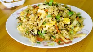 Mushrooms fried rice recipe featured image