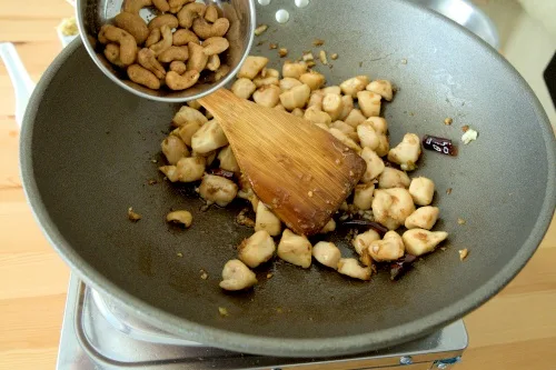 Lastly, add the cashew nuts.