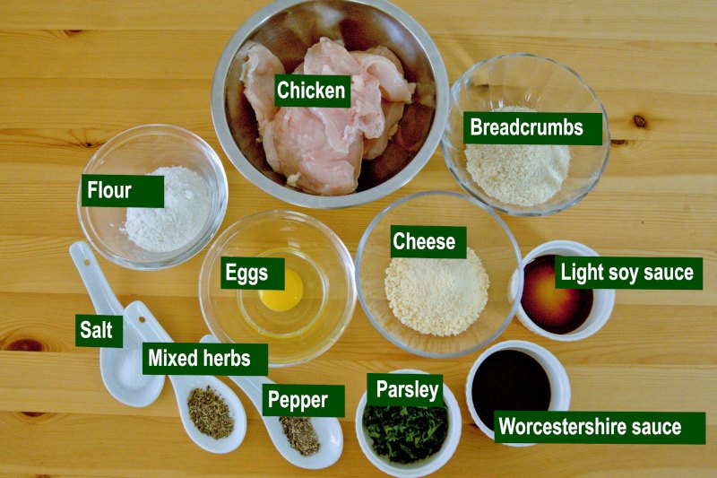 Ingredients for Parmesan Crusted Chicken