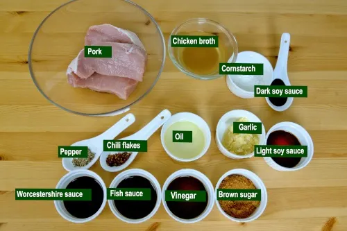 Ingredients for garlic pork chop