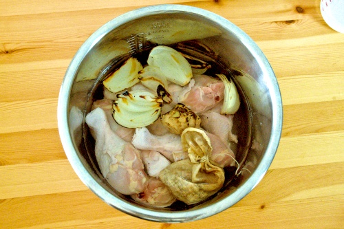 all the ingredients for pressure cooker pho ga