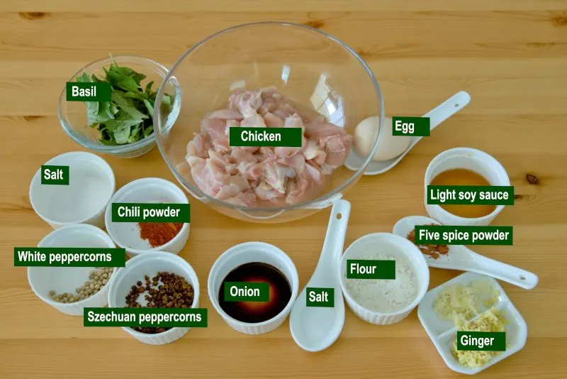 Ingredients needed for the Popcorn Chicken