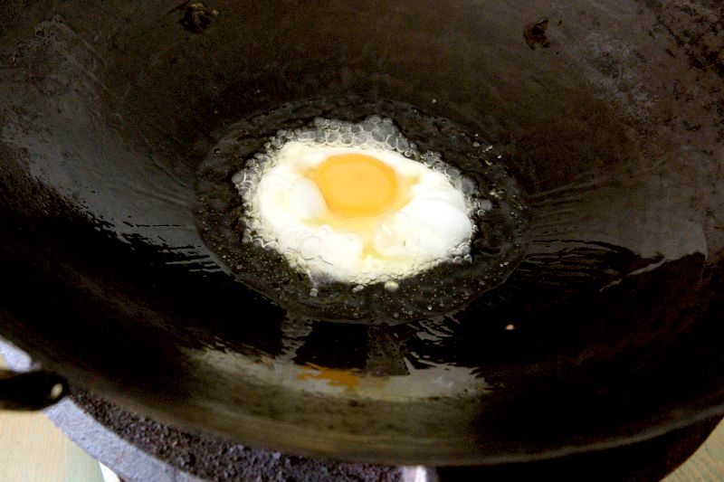 fried an egg  to serve with the fried rice