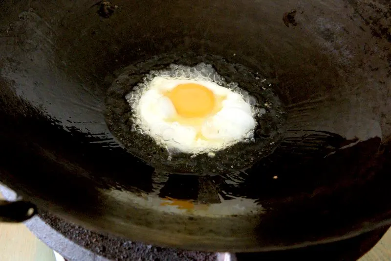 fried an egg  to serve with the fried rice