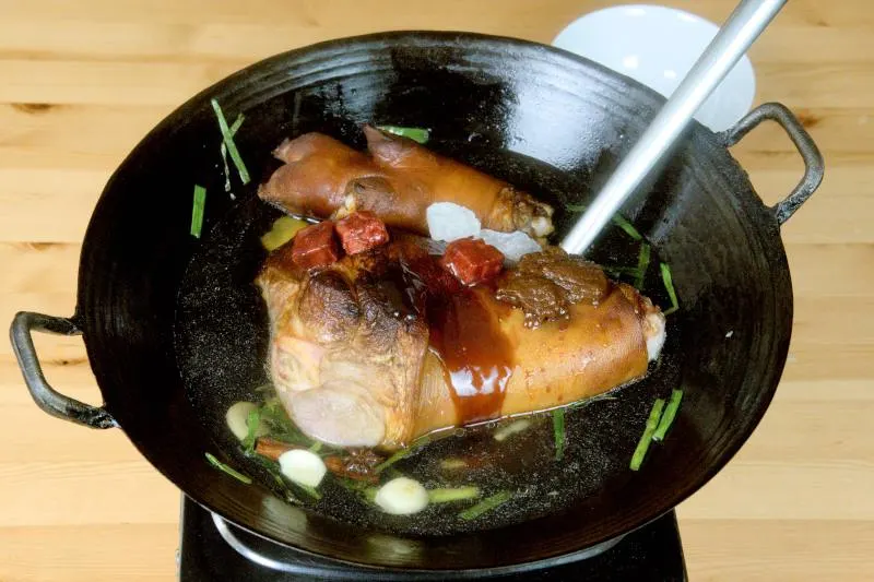 slow cook the pork knuckle for tow hours