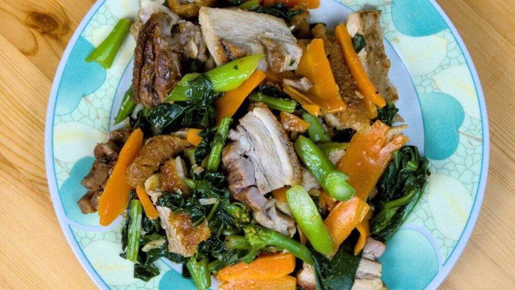 stir-fried gailan with roast pork image (19) featured image