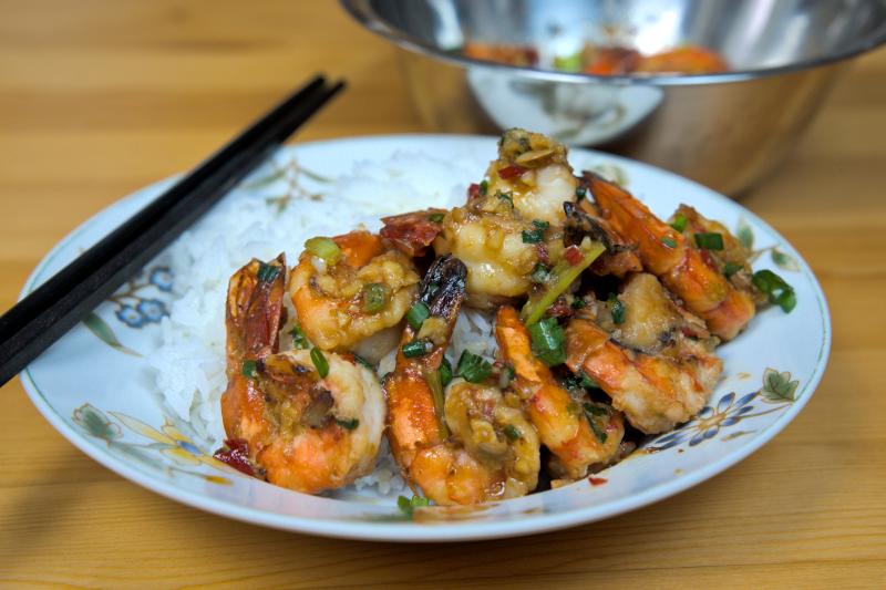 garlic shrimp with rice