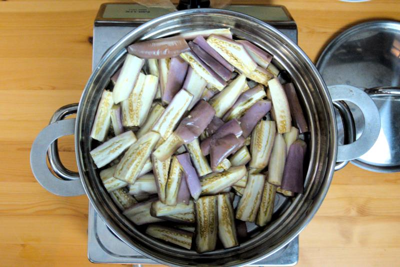 eggplant that steamed for 15 minutes