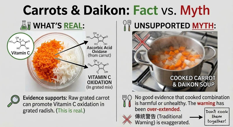 carrots and daikon together: Facts vs. Myth
