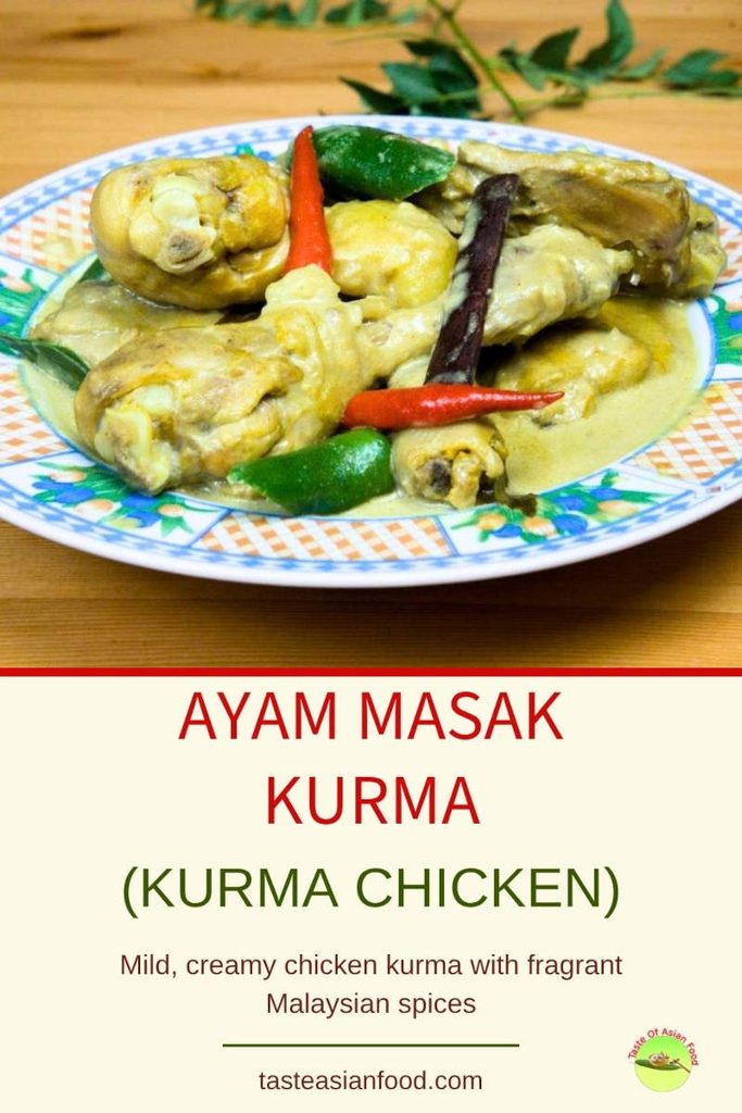 Malaysian ayam kurma with chicken, potatoes, curry leaves and whole spices
