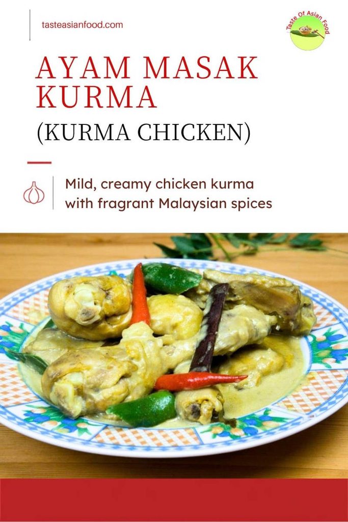 Ayam masak kurma with tender chicken and potatoes in creamy coconut gravy