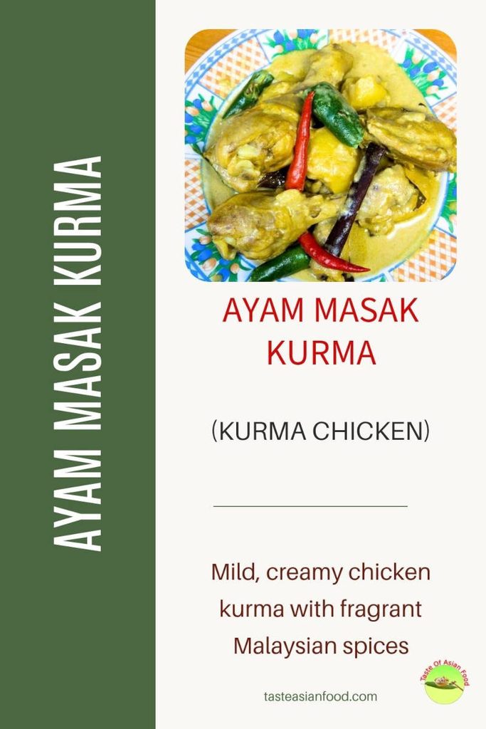 Mamak-style ayam masak kurma served with creamy gravy and green chilies