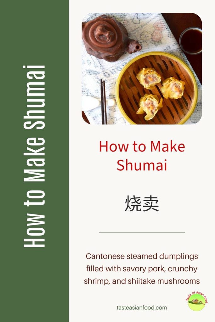 Steamed Cantonese shumai made with chopped pork, prawns, and dried shiitake mushrooms
